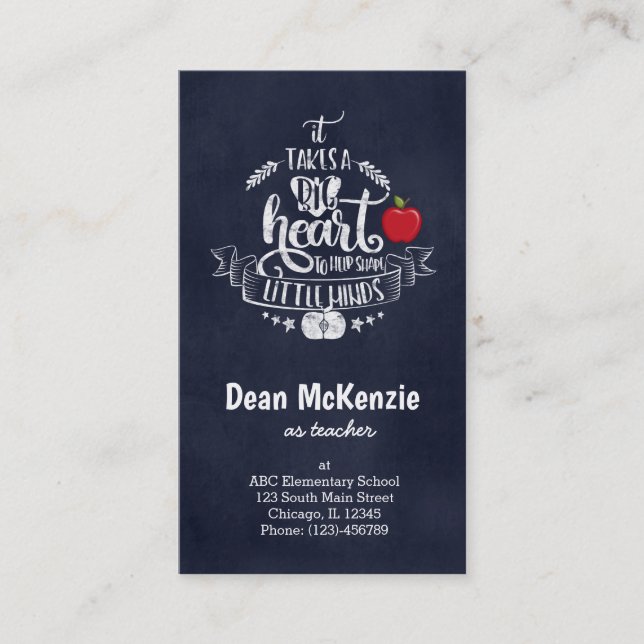 Cartão De Visita É preciso um grande coração (Frente)