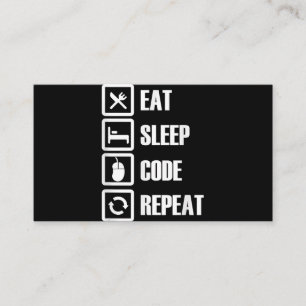 Cartão De Visita Eat Sleep Code Repetir Engenheiro de Programação