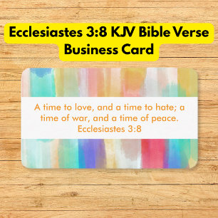 Cartão De Visita Eclesiastes 3:8 Bíblia KJV Verse Rainbow