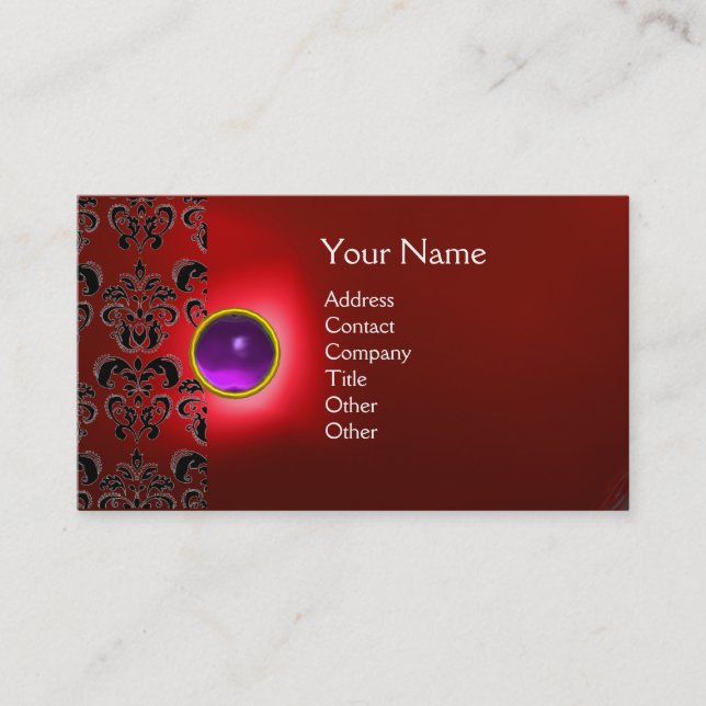 CARTÃO DE VISITA ECLIPSE DAMASK GEM MONOGRAM (Frente)