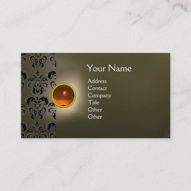 CARTÃO DE VISITA ECLIPSE DAMASK GEM  MONOGRAMA (Frente)