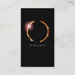 Cartão De Visita Eclipse Solar Total Sun 8 de abril de 2024
