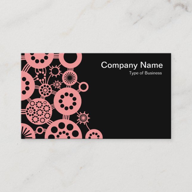 Cartão De Visita Ecossistema - Cor-de-rosa macio em preto (Frente)