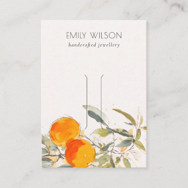 Cartão De Visita Ecrã de Clipe de Cabeça de Fruta Laranja Boho (Frente)