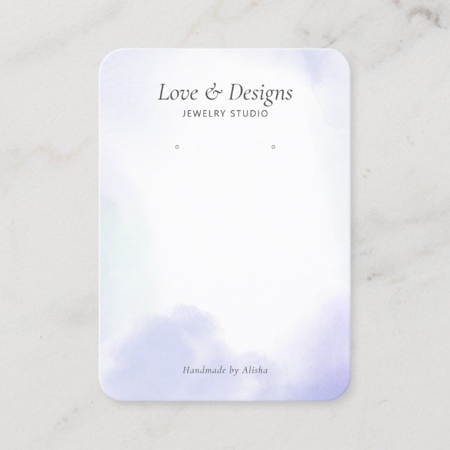 Cartão De Visita Ecrã de Joias com Ponta de Água Púrpura (Frente)