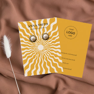 Cartão De Visita Ecrã de Ouvidos Estacionado pelo Boho Vintage Sun