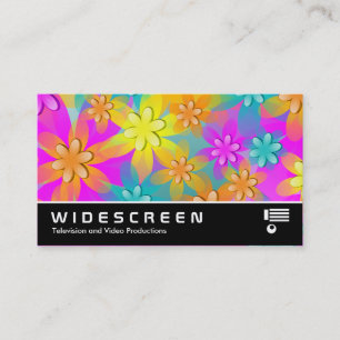 Cartão De Visita Ecrã panorâmico 322 - Flores 3d coloridas