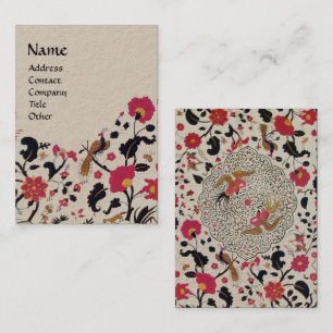 Cartão De Visita EDEN,WHIMSICAL GARDEN Red Black Floral Kraft Paper
