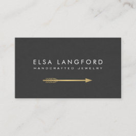 Cartão De Visita Edgy Bohemian Faux Dourado Arrow ArtisanArtesanato