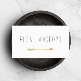Cartão De Visita Edgy Bohemian Faux Srow Dourada Texto manuscrito I