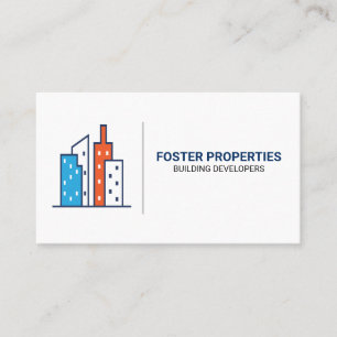 Cartão De Visita Edifícios Coloridos Imóveis