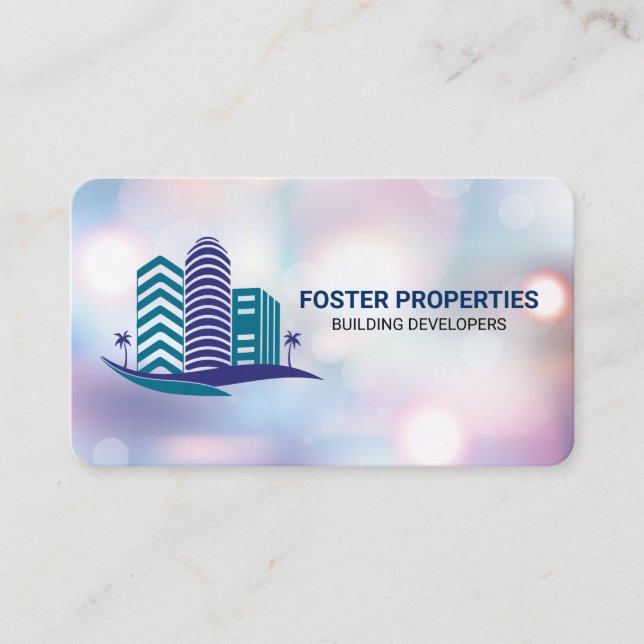 Cartão De Visita Edifícios Imobiliários | Aluguéis | Arranha-Céus (Frente)