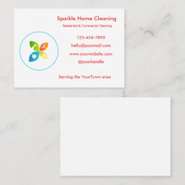 Cartão De Visita Editable House Cleaning Business Card