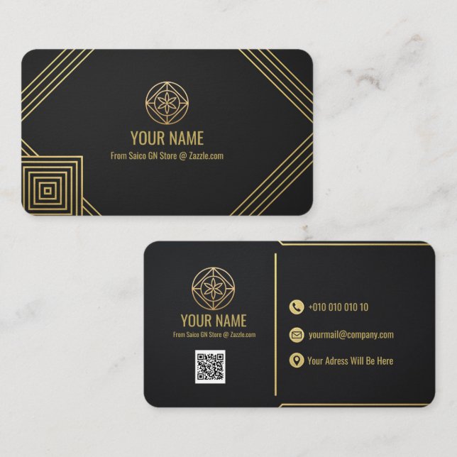 Cartão De Visita Editable Luxury Business Card Template (Frente/Verso)
