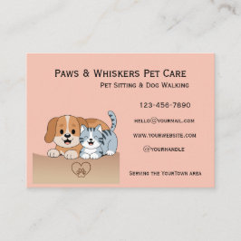 Cartão De Visita Editable Pet Sitting and Dog Walking Business Card