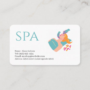 cartão de visita editável de serviços spa