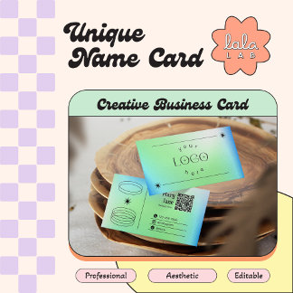 Cartão de visita editável de tendência de gradient