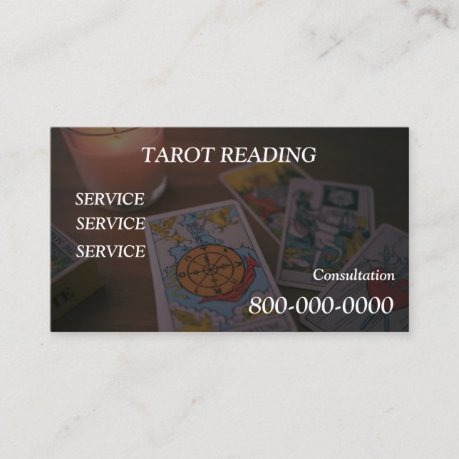 Cartão De Visita Editável, Serviço de leitura de cartão, Tarot, Mag (Frente)