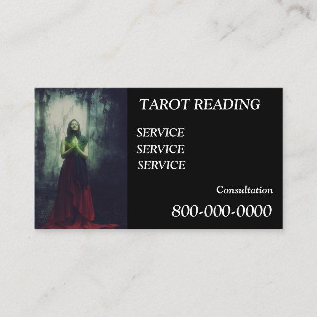 Cartão De Visita Editável, Serviço de leitura de cartão, Tarot, Mag (Frente)