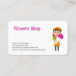 Cartão de visita editável serviços de floricultura