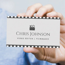 Cartão De Visita Editor de Vídeo Cineasta Fita de Filme Pastel e Ma