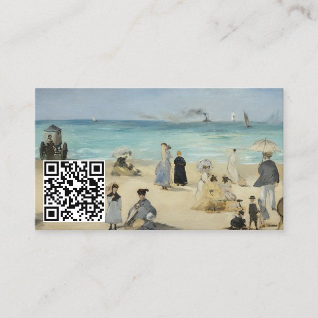 Cartão De Visita Edouard Manet - Na Praia, Boulogne - Código QR (Frente)