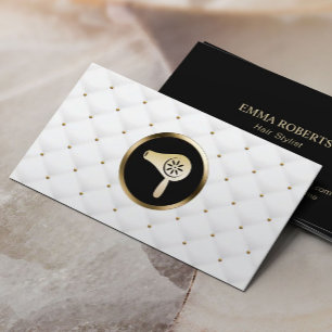Cartão De Visita Edredões elegantes do secador Dourado do