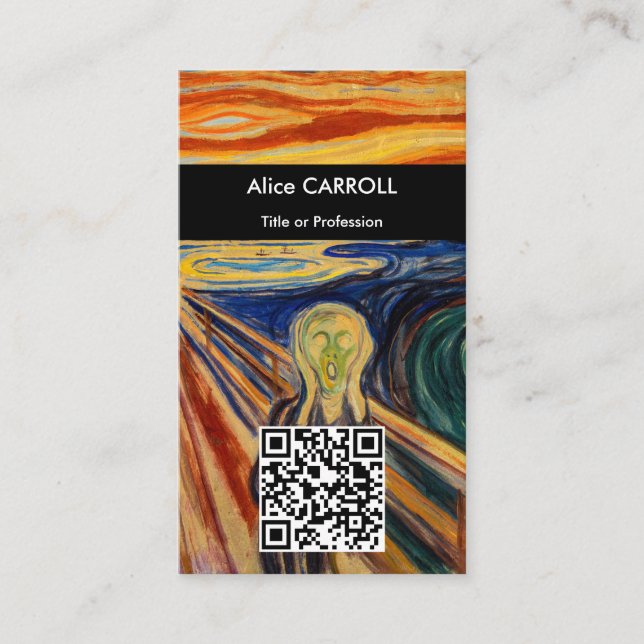 Cartão De Visita Edvard Munch - O Código de Gritar 1910 - QR (Frente)