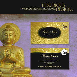 Cartão De Visita Efeito brilhante Dourado do luxo sobre o logotipo 