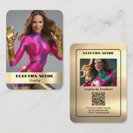 Cartão De Visita Efeito de Metal Premium Cosplay Coscard | Código Q