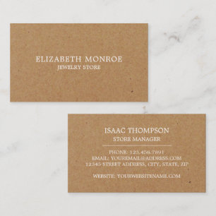 Cartão De Visita Efeito de Papel Kraft, Joaleiro