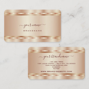 Cartão De Visita Efeito de Shimmer Dourado Luxurioso Rosa