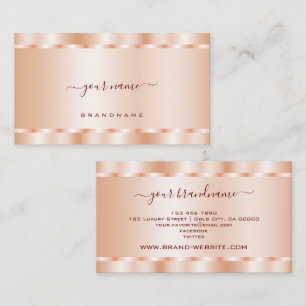 Cartão De Visita Efeito de Shimmer Dourado Luxurioso Rosa