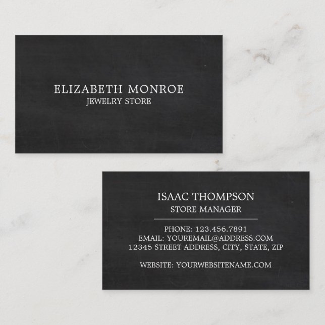 Cartão De Visita Efeito do quadro de alcalinos, Joalheiros (Frente/Verso)