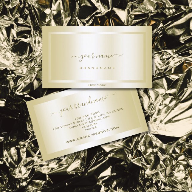 Cartão De Visita Efeito Dourado de Captura de Olhos com Frame Profe (Criador carregado)