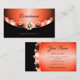 Cartão De Visita Efeito Dourado de na moda Rosa na Joia Negra