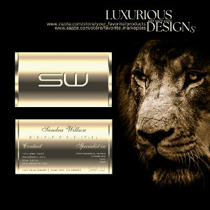 Cartão De Visita Efeito Dourado do luxo Faux 3D Monograma Professio