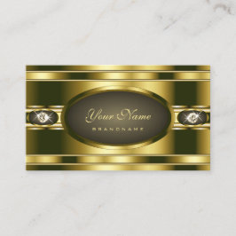 Cartão De Visita Efeito Dourado glamouroso com Trendy Faux Rhinesto