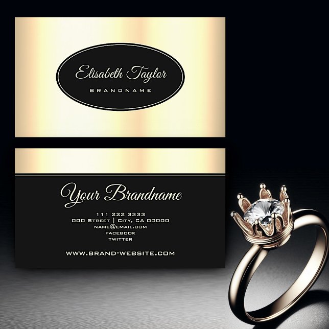 Cartão De Visita Efeito Extravagante Dourado Elegante Quadro do Cír (Criador carregado)