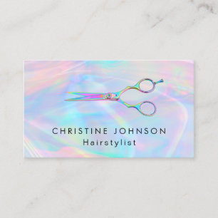 Cartão De Visita efeito holográfico faux hairstylist