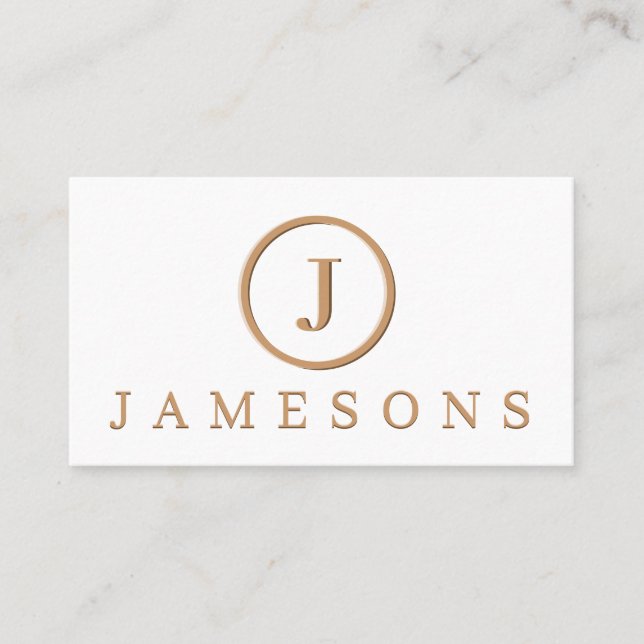 Cartão De Visita Efeito monograma minimalista embutido  (Frente)