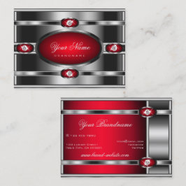 Cartão De Visita Efeito Prateado Aparentado e Cores de Gradiente Ve