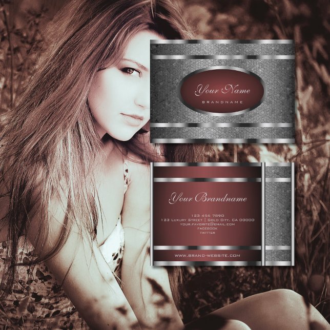 Cartão De Visita Efeito Prateado Cromo-Cobra Muito Elegante (Criador carregado)