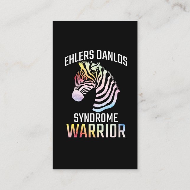Cartão De Visita Ehlers Danlos Advertence Gift EDS Warrior Zebra (Frente)