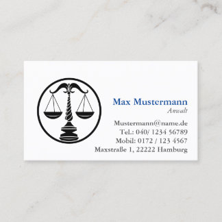 Cartão De Visita einfache Anwalt Visitenkarte