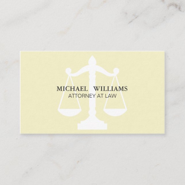 Cartão De Visita El Abogado Elegante Limpia Clásico Nata Simple Ley (Frente)