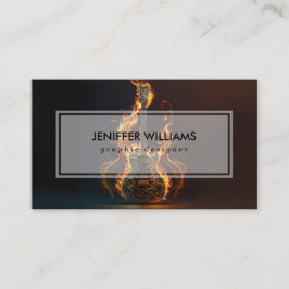 Cartão De Visita Electric guitar on fire                           