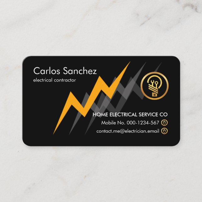 Cartão De Visita Electric Lightning Powers Electrician (Frente)
