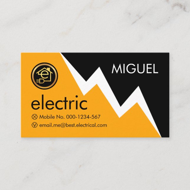 Cartão De Visita Electric Lightning Powers Your Name (Frente)