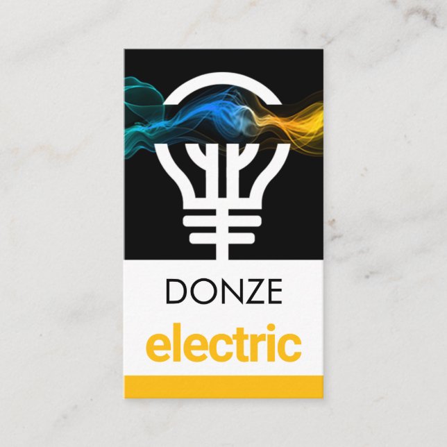 Cartão De Visita Electric Lightning Wave Powers Bulb (Frente)